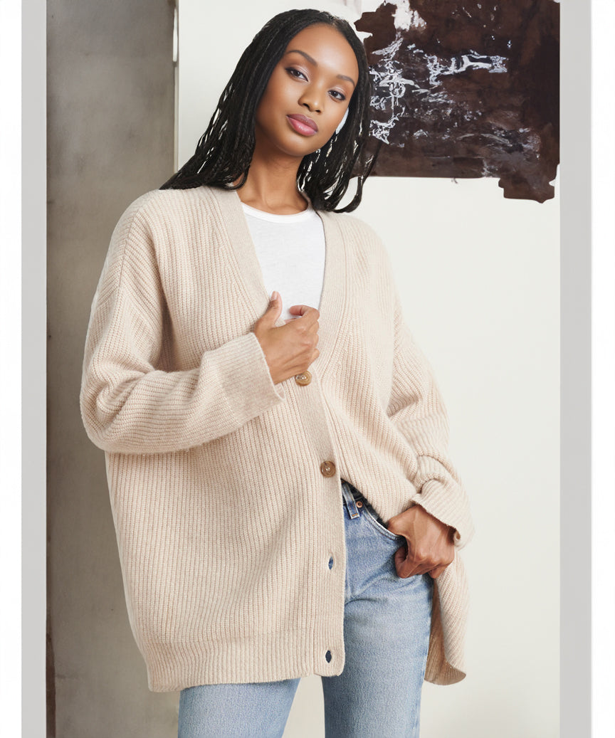 W&W Mode | Strickjacke Übergröße Knopfleiste Strickjacke Damenbekleidung