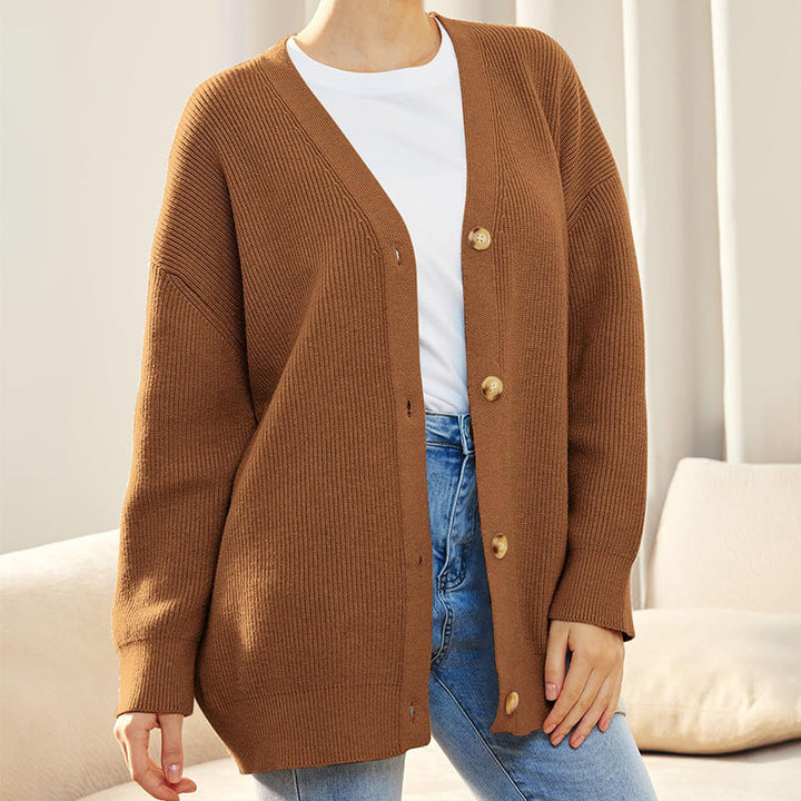W&W Mode | Strickjacke Übergröße Knopfleiste Strickjacke Damenbekleidung