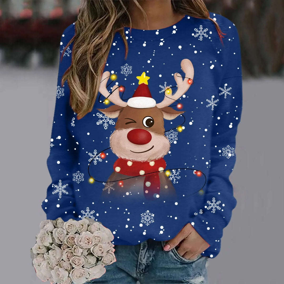 W&W Mode | Weihnachts-Pullover für Frauen - Weiches 3D-Rentier-Design & Warmer Komfort für die Feiertage