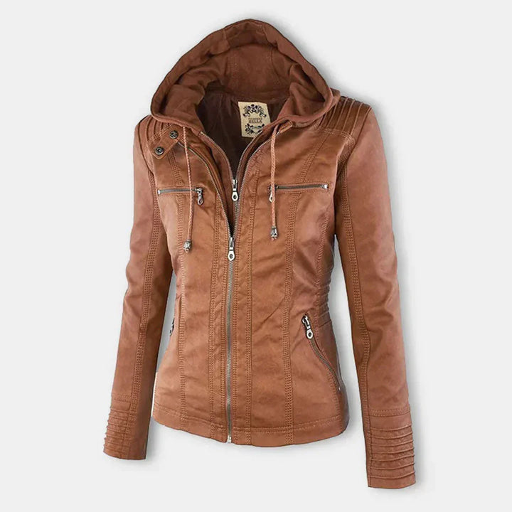 W&W Mode | Elegantes Motorradjacke Mit Kapuze Aus Hochwertigem Leder