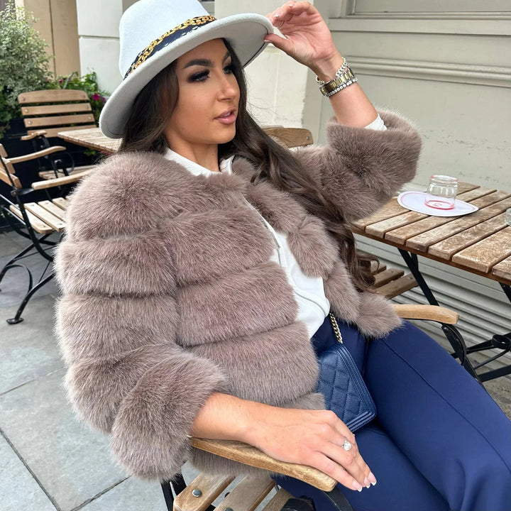W&W Mode | Warm Kurz Flauschige Jacke Kunstpelzmantel für Damen