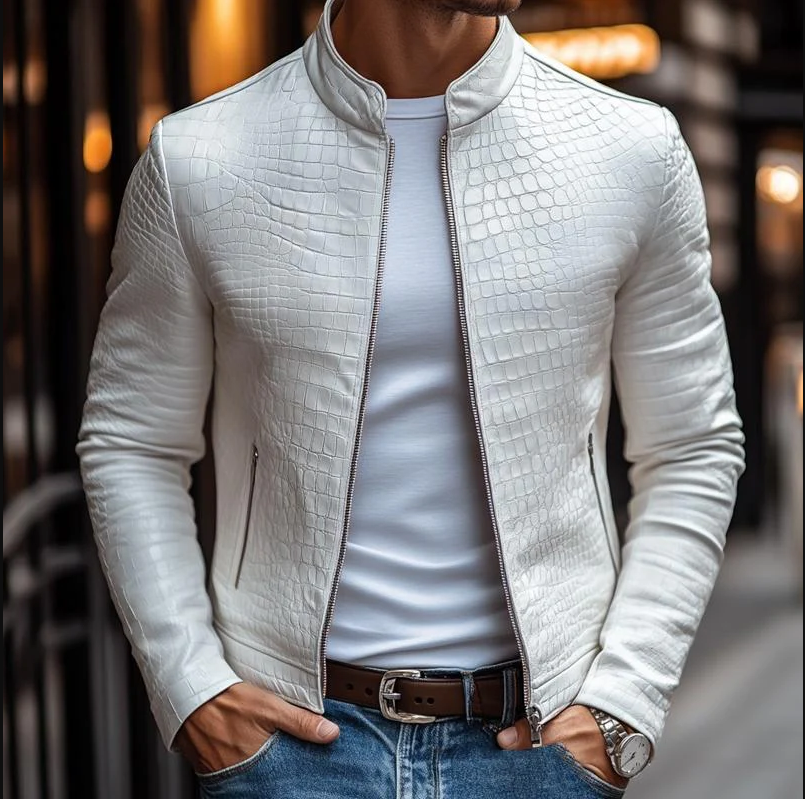 W&W Mode | Luxuriöse Kroko Lederjacke