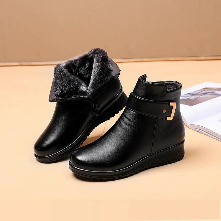 W&W Mode | Leah Orthopädische Wollstiefel mit Metallschnalle