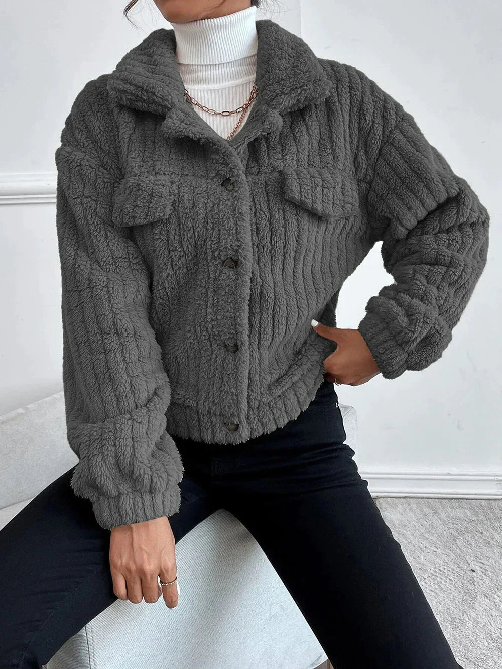W&W Mode | Dicke Plüschjacke für Frauen