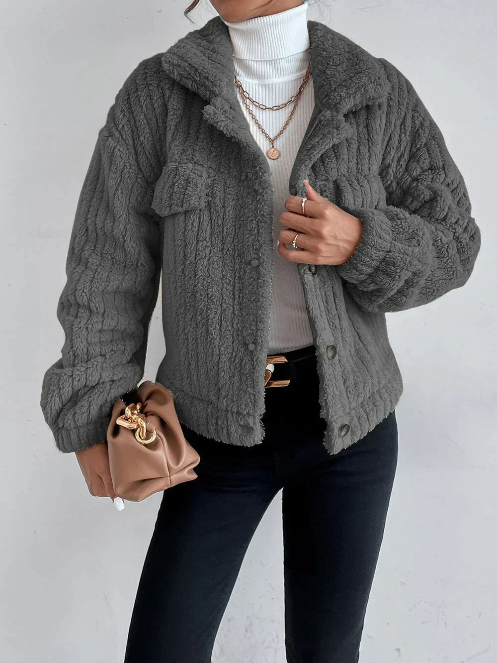 W&W Mode | Dicke Plüschjacke für Frauen
