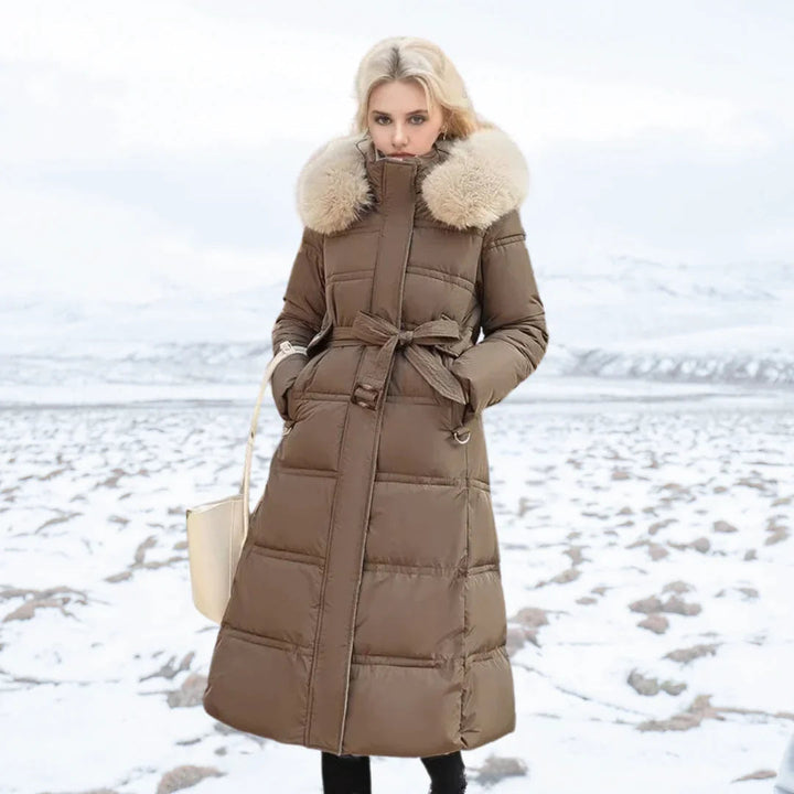 W&W Mode | Damen Winterjacke - Warme gefütterte Jacke mit Kunstfellkragen