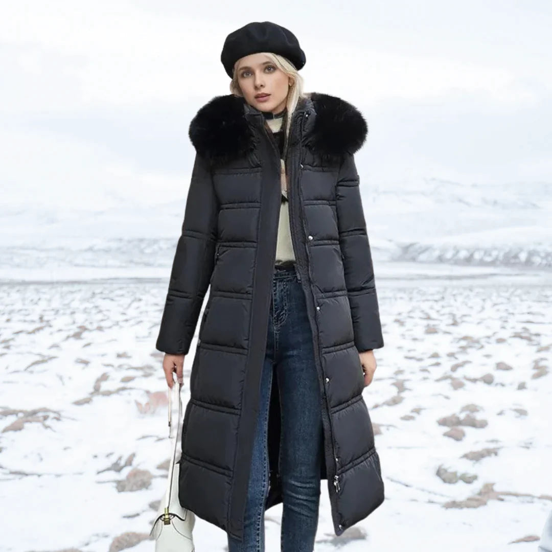 W&W Mode | Damen Winterjacke - Warme gefütterte Jacke mit Kunstfellkragen