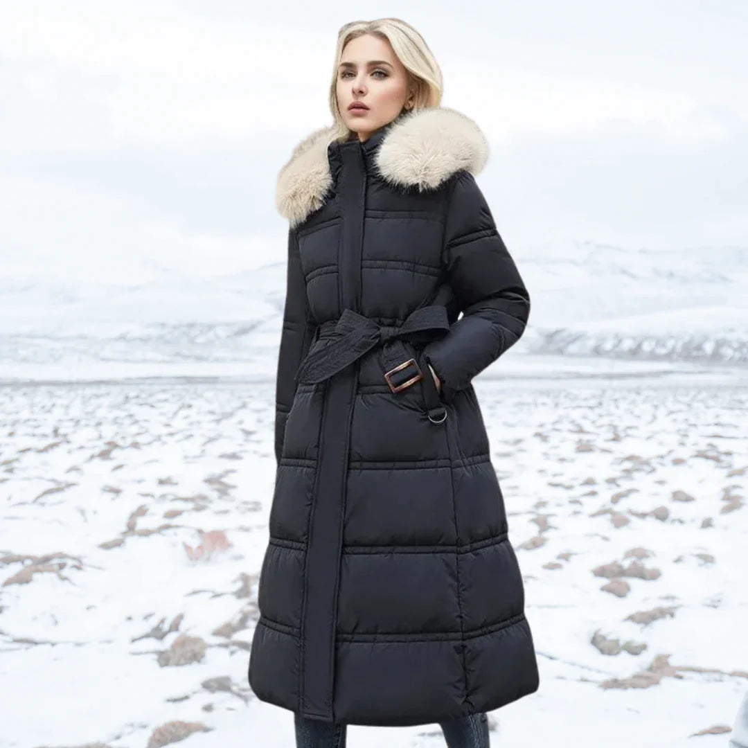 W&W Mode | Damen Winterjacke - Warme gefütterte Jacke mit Kunstfellkragen