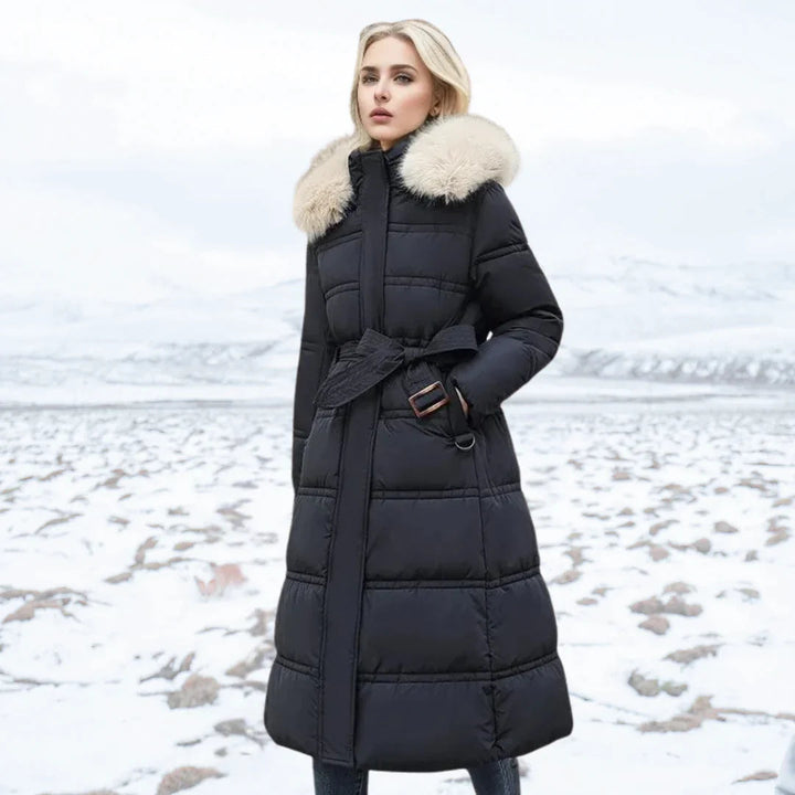 W&W Mode | Damen Winterjacke - Warme gefütterte Jacke mit Kunstfellkragen