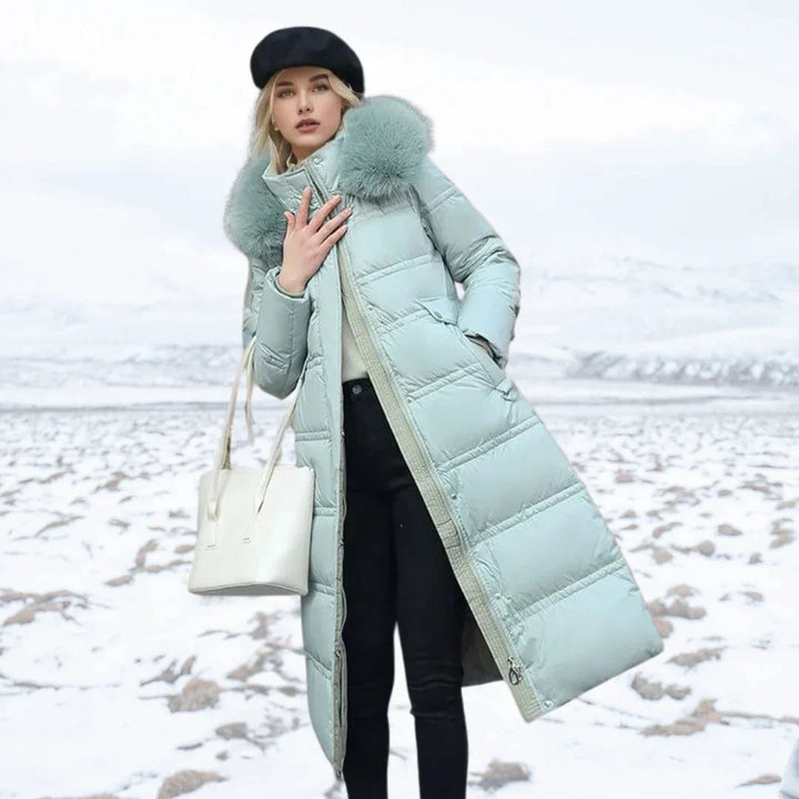 W&W Mode | Damen Winterjacke - Warme gefütterte Jacke mit Kunstfellkragen