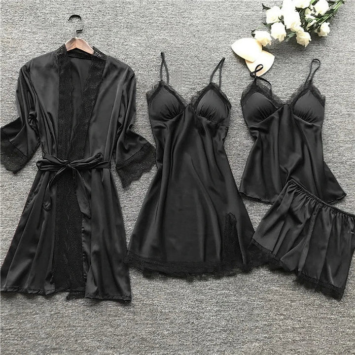 W&W Mode | Satin-Spitzen-Pyjama-Set für Damen
