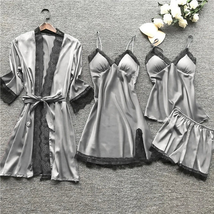 W&W Mode | Satin-Spitzen-Pyjama-Set für Damen