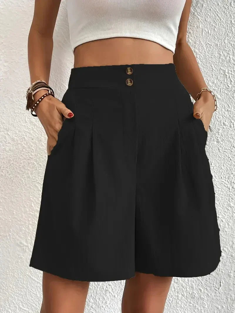W&W Mode | Hochtaillierte Leinenshorts für Damen