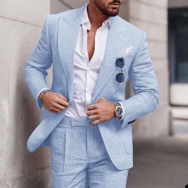 W&W Mode | Einfacher Business Blazer Und Hose Satz Für Herren