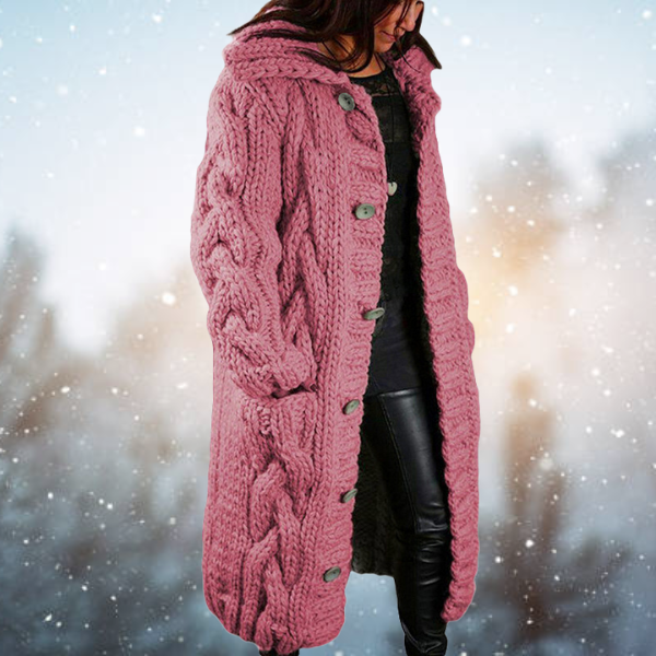 W&W Mode | gestrickte Strickjacke - Damen Kabelstrickjacke