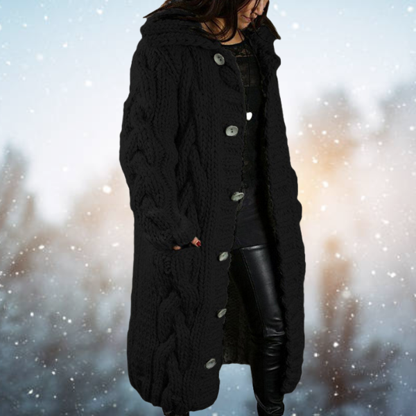 W&W Mode | gestrickte Strickjacke - Damen Kabelstrickjacke