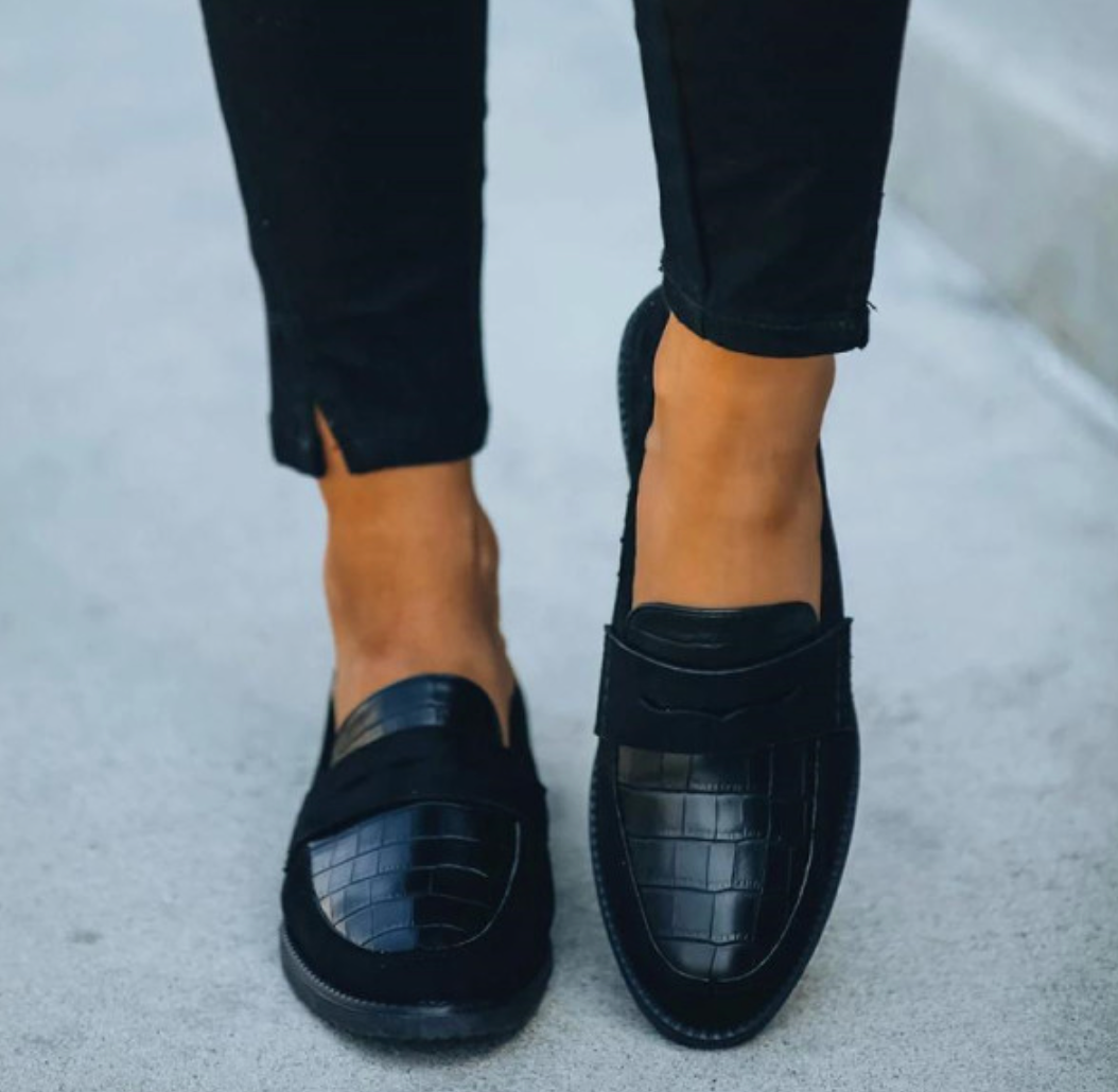 W&W Mode | Leder Flach Slipper Schuhe für Frauen