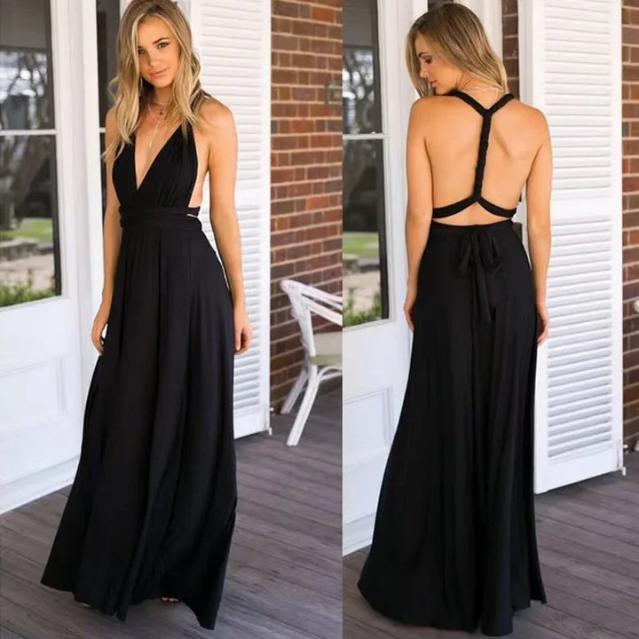 W&W Mode - Damen bodenlanger langer Rock & Brautjungfernkleid mit verschiedenen Tragevarianten