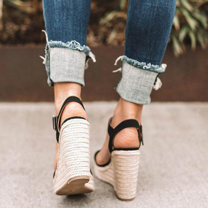 W&W Mode | Keilsandalen Elegante Frauenschuhe mit Gürtel