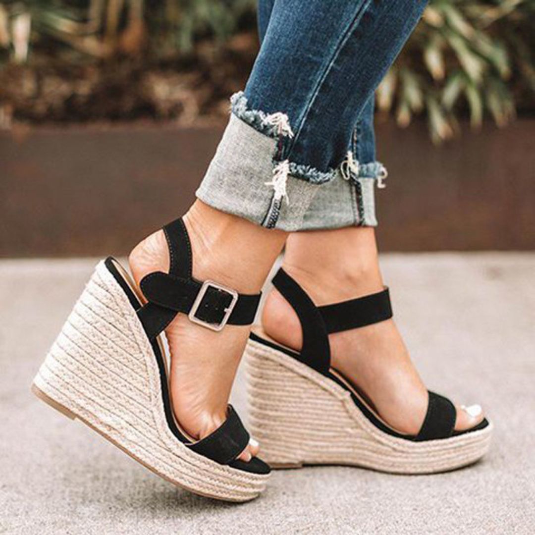 W&W Mode | Keilsandalen Elegante Frauenschuhe mit Gürtel