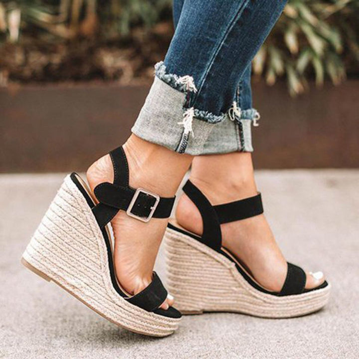 W&W Mode | Keilsandalen Elegante Frauenschuhe mit Gürtel