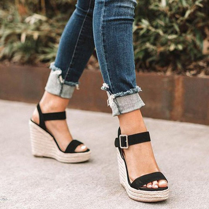 W&W Mode | Keilsandalen Elegante Frauenschuhe mit Gürtel
