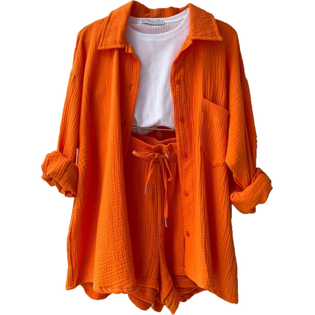 W&W Mode | Set Knopfleiste Sommer Zweiteiliges Set Damenbekleidung