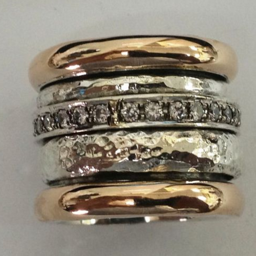 W&W Mode | Weinlese Geschichteter Dicke Goldring Gold