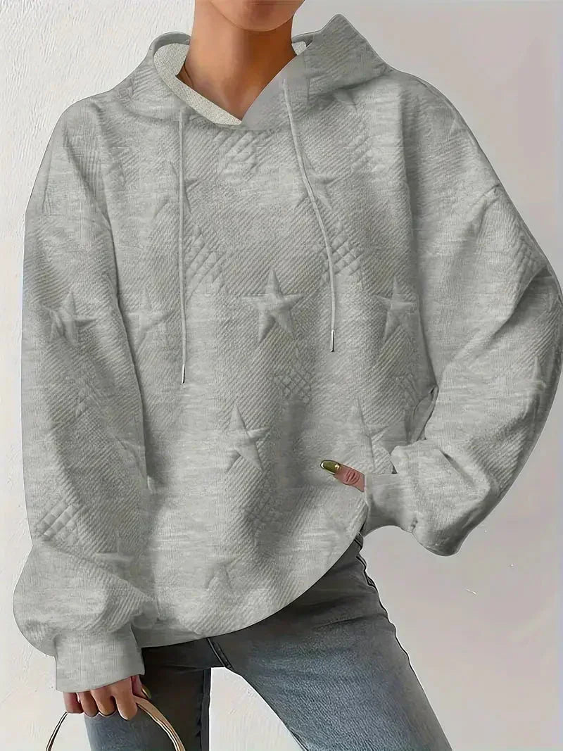 W&W Mode | Damen Kapuzenpullover Mit Sternenprägung