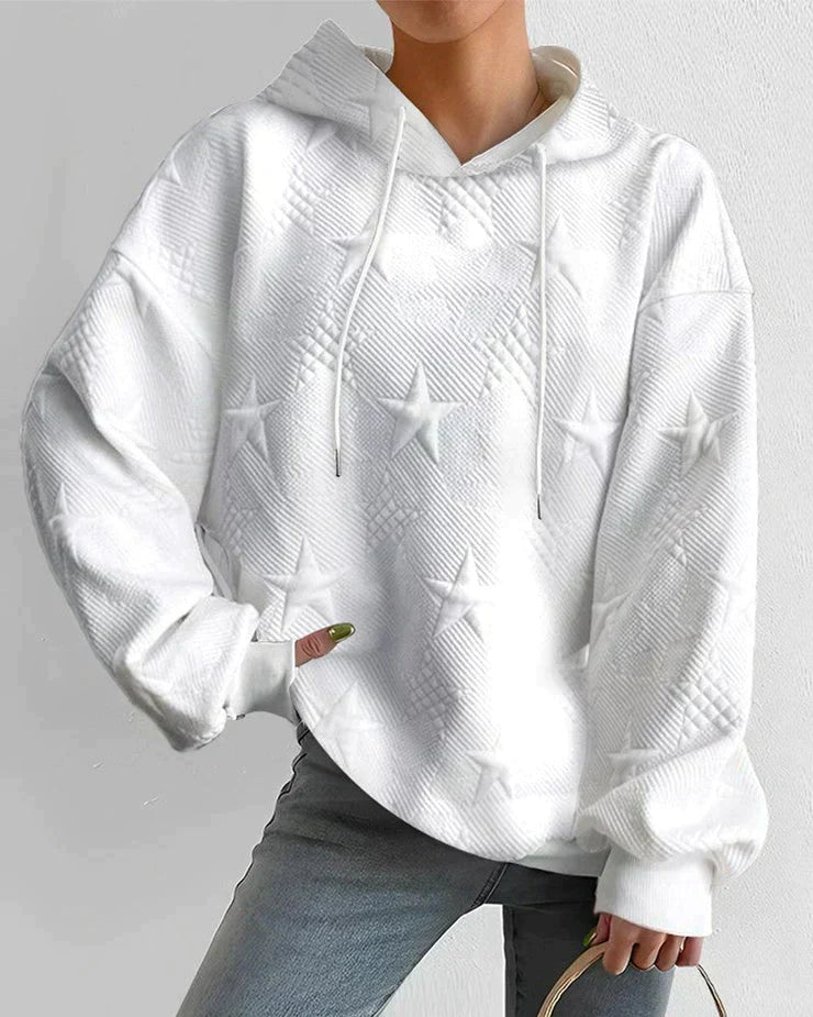 W&W Mode | Damen Kapuzenpullover Mit Sternenprägung