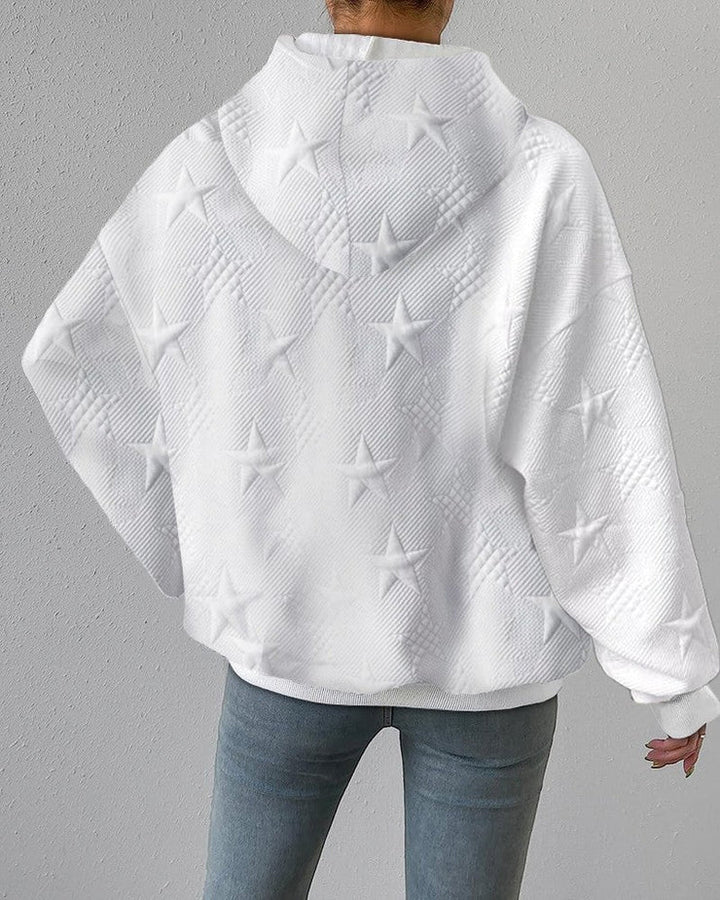 W&W Mode | Damen Kapuzenpullover Mit Sternenprägung
