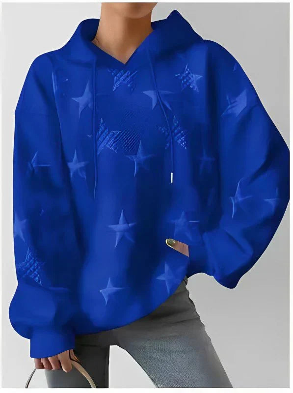 W&W Mode | Damen Kapuzenpullover Mit Sternenprägung