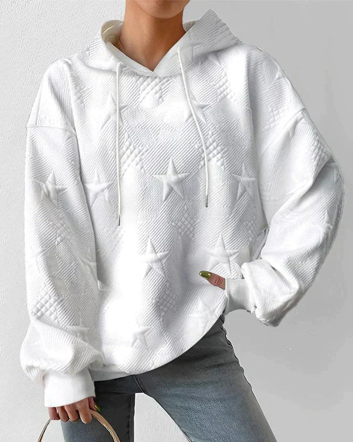 W&W Mode | Damen Kapuzenpullover Mit Sternenprägung