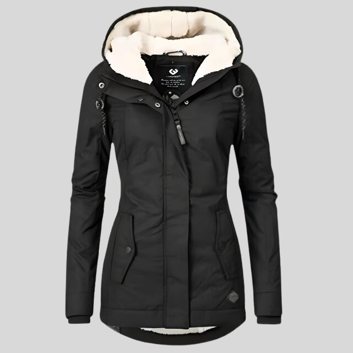 W&W Mode | Lange Wasserdichte Winterjacke Mit Kapuze & Futter