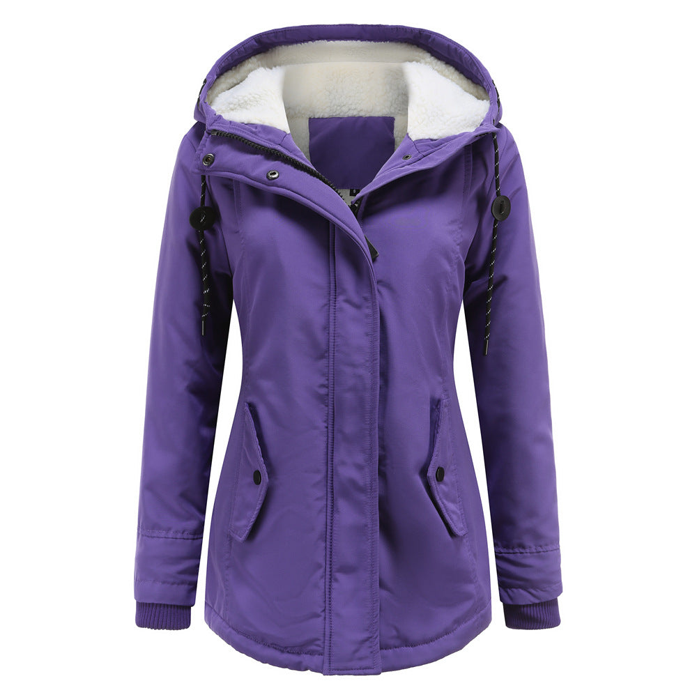 Winterjacke | Warmer Parkamantel mit Kapuze für Frauen
