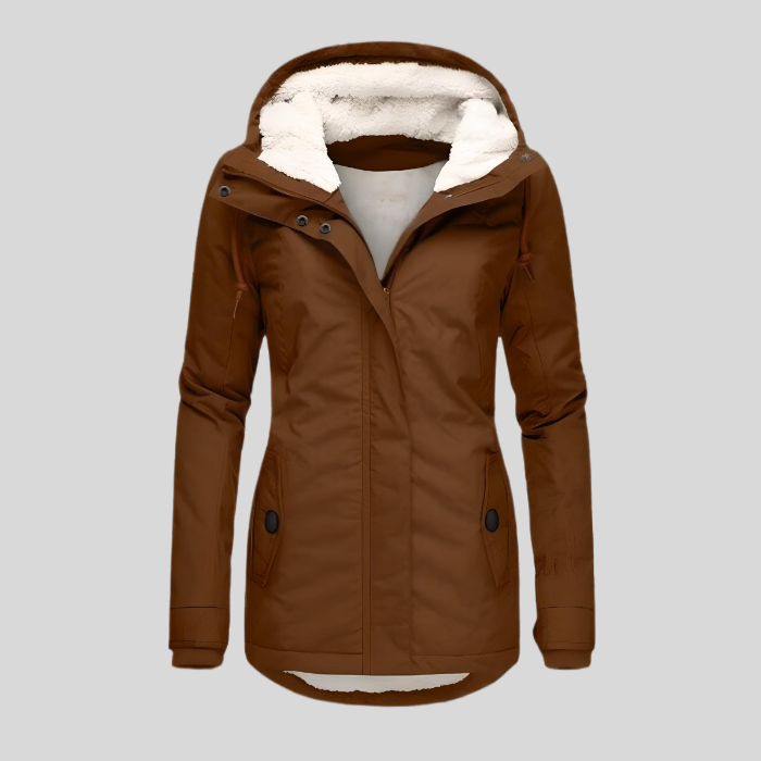 W&W Mode | Lange Wasserdichte Winterjacke Mit Kapuze & Futter