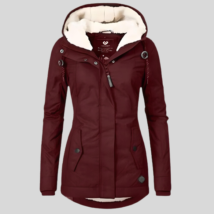 W&W Mode | Lange Wasserdichte Winterjacke Mit Kapuze & Futter