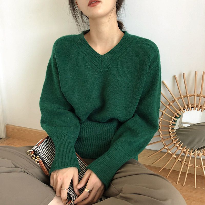 W&W Mode | Minimalismus V-ausschnitt Pullover Pullover