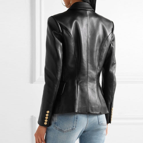 W&W Mode | Damen Kurze Schafsleder Motorradjacke