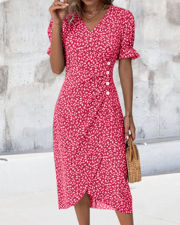 W&W Mode - Florales Kleid mit V-Ausschnitt