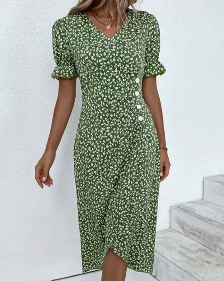W&W Mode - Florales Kleid mit V-Ausschnitt