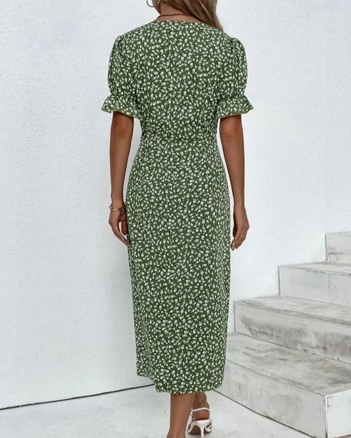 W&W Mode - Florales Kleid mit V-Ausschnitt