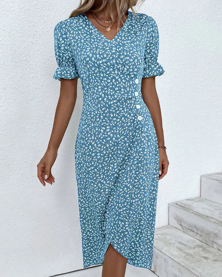 W&W Mode - Florales Kleid mit V-Ausschnitt