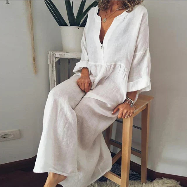 W&W Mode | Elegantes Lockeres Baumwoll-Sommerkleid