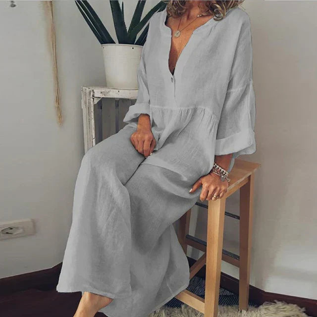 W&W Mode | Elegantes Lockeres Baumwoll-Sommerkleid