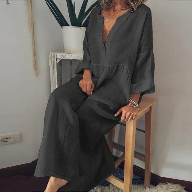 W&W Mode | Elegantes Lockeres Baumwoll-Sommerkleid