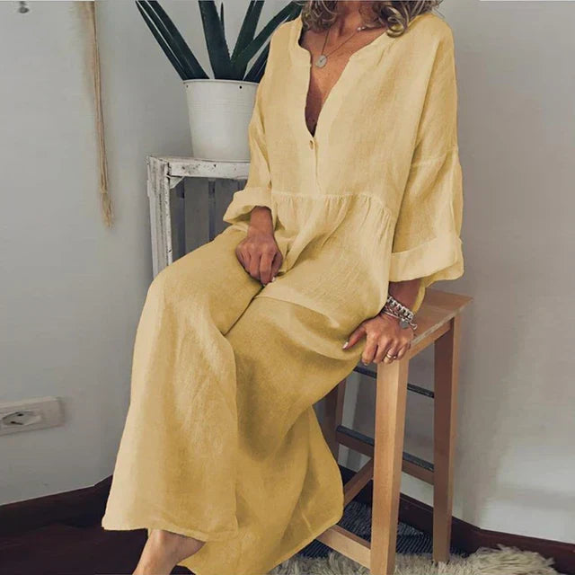 W&W Mode | Elegantes Lockeres Baumwoll-Sommerkleid