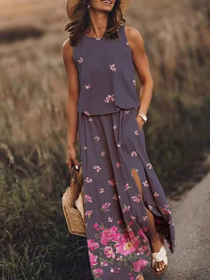 W&W Mode | Sonnenkleid Floral Schlitz W&W Mode | Kleid Sommerkleid