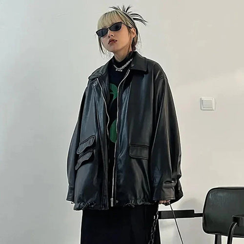 W&W Mode | Elegante Oversize-Lederjacke für Damen