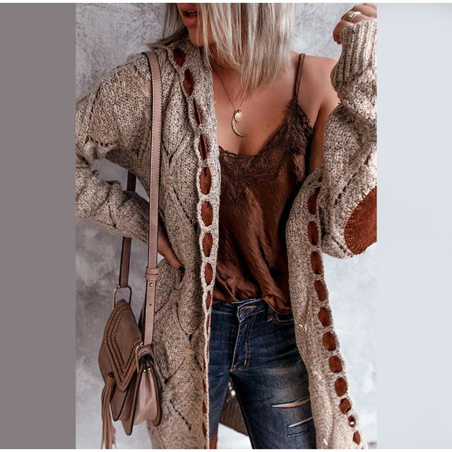 W&W Mode - Mittellange Kapuzenpullis Strickjacke